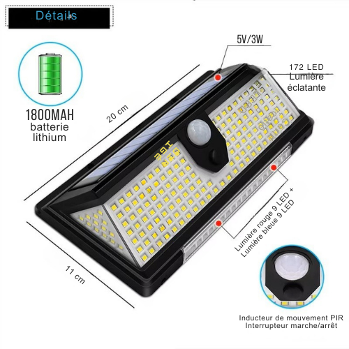 Lampe Murale de Jardin Extérieur 190LED