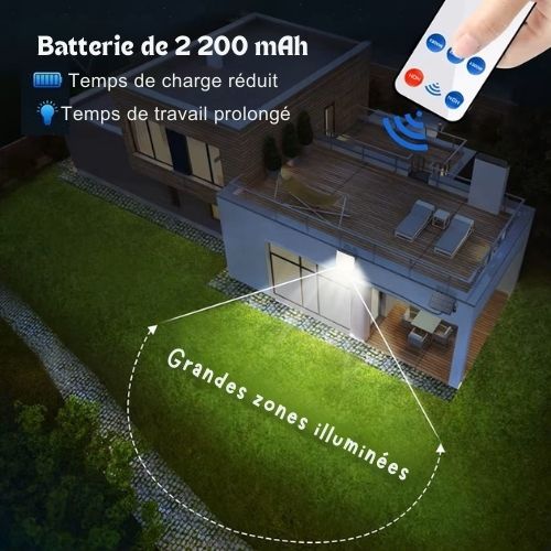 Lampe Solaire Extérieure  328 LED + 5m de câble