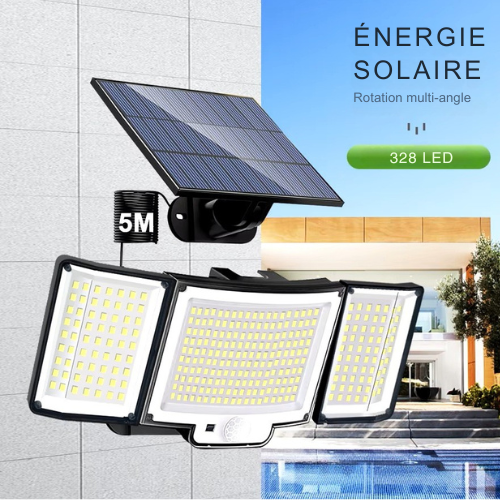 Lampe Solaire Extérieure  328 LED + 5m de câble